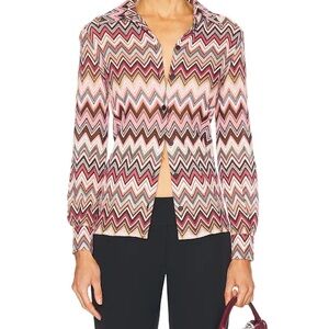 Missoni Signature Zig Zag Long Sleeve Blouse